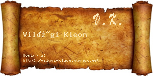 Világi Kleon névjegykártya